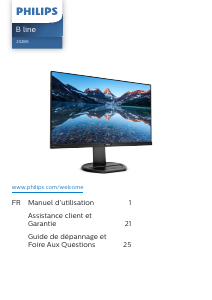 Mode d’emploi Philips 252B9 Moniteur LED