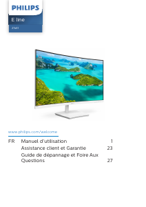 Mode d’emploi Philips 271E1CA Moniteur LED