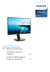 Mode d’emploi Philips 272B7QPJEB Moniteur LED