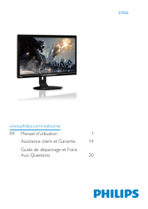 Mode d’emploi Philips 272G5DYEB Moniteur LED