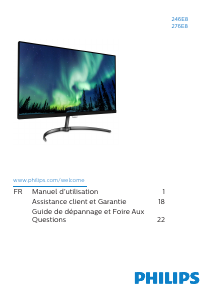 Mode d’emploi Philips 276E8FJAB Moniteur LED