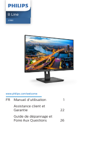 Mode d’emploi Philips 278B1 B Line Moniteur LED