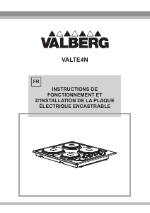 Mode d’emploi Valberg VALTE4N Table de cuisson