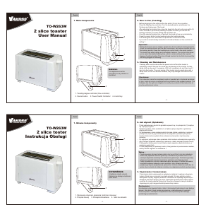 Manual Vakoss TO-W263W Toaster