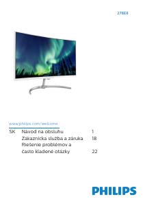 Návod Philips 278E8QJAB LED monitor