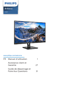 Mode d’emploi Philips 279P1 Brilliance Moniteur LED