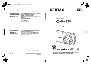 Handleiding Pentax Optio E80 Digitale camera