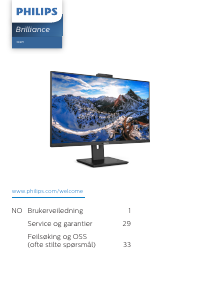 Bruksanvisning Philips 326P1H Brilliance LED-skjerm