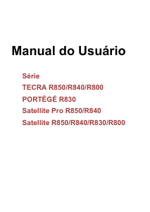 Manual Toshiba R800 Satellite Computador portátil