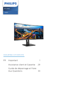 Mode d’emploi Philips 346B1C Moniteur LED