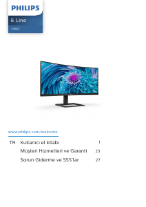 Kullanım kılavuzu Philips 346E2CUAE E Line LED ekran