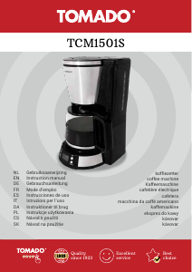 Instrukcja Tomado TCM1501S Ekspres do kawy