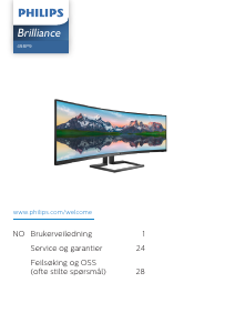 Bruksanvisning Philips 498P9 Brilliance LED-skjerm