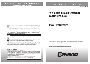 Mode d’emploi Telefunken D48F275A3C Téléviseur LCD