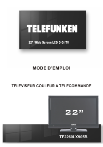 Mode d’emploi Telefunken TF2260LX905B Téléviseur LCD