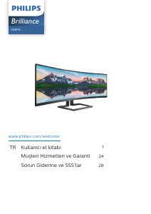 Kullanım kılavuzu Philips 498P9 Brilliance LED ekran