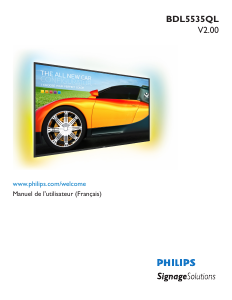 Mode d’emploi Philips BDL5535QL Moniteur LED