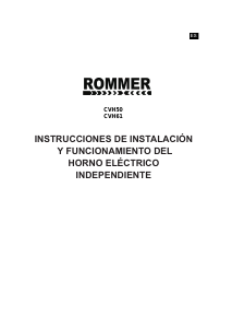 Manual de uso Rommer CVH 50 Cocina