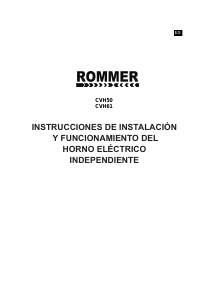 Manual de uso Rommer CVH 61 Cocina