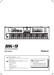 Mode d’emploi Roland BK-9 Clavier éléctronique