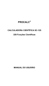 Manual Procalc SC125 Calculadora