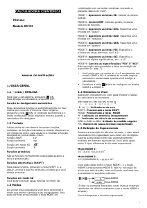 Manual Procalc SC133 Calculadora