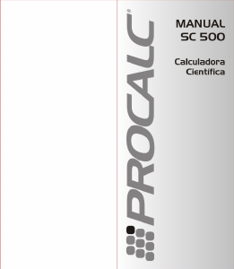 Manual Procalc SC500 Calculadora