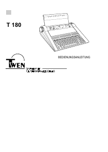 Bedienungsanleitung Triumph-Adler Twen T 180 Schreibmaschine