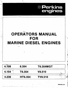 Manual Perkins HT6.354 Boat Engine