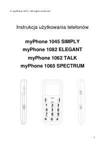 Instrukcja myPhone 1082 Elegant Telefon komórkowy