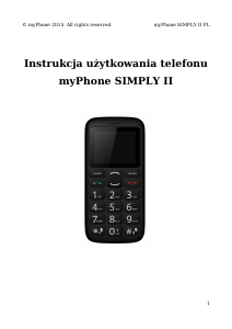 Instrukcja myPhone Simply II Telefon komórkowy