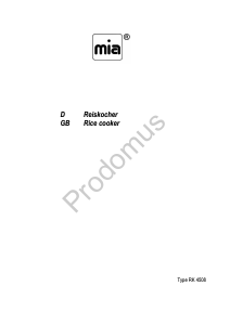 Handleiding Mia RK 4508 Rijstkoker