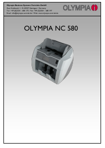 Návod Olympia NC 580 Počítadlo bankoviek