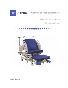 Priročnik Hillrom P3700 Bolnišnična postelja