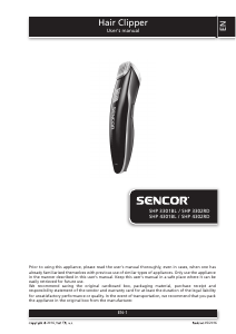 Manual Sencor SHP 3301BL Hair Clipper