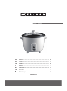 Manual Melissa 16280011 Rice Cooker