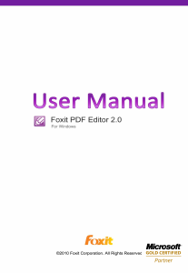 Manual Foxit PDF Editor 2.0