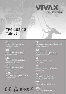 Instrukcja Vivax TPC-102 4G Tablet