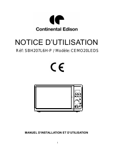 Mode d’emploi Continental Edison CEMO20LEDS Micro-onde