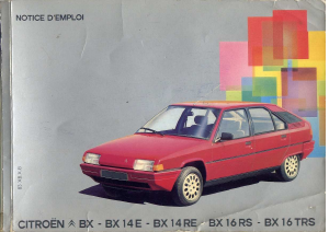Mode d’emploi Citroën BX 14 E (1986)