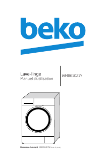 Mode d’emploi BEKO WMB 61021 Y Lave-linge