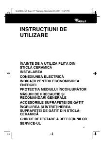 Manual Whirlpool AKM 950/IX Plită