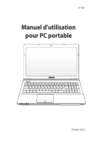 Mode d’emploi Asus F7187 Ordinateur portable