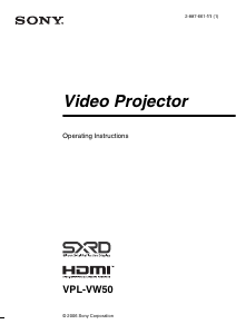 Manual Sony VPL-VW50 Projector
