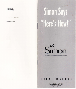 Manual IBM Simon Mobile Phone