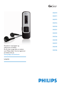 Bruksanvisning Philips SA2540 GoGear MP3-spiller