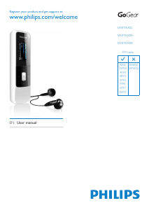 Manual Philips SA3MXX04DA GoGear Mp3 Player