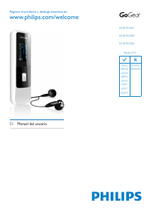 Manual de uso Philips SA3MXX04DA GoGear Reproductor de Mp3