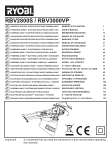 Manuale Ryobi RBV2800S Soffiatore