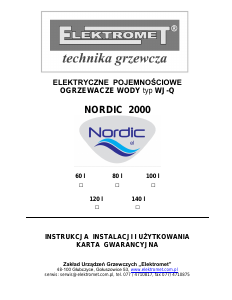 Instrukcja Nordic 2000 60L  Bojler